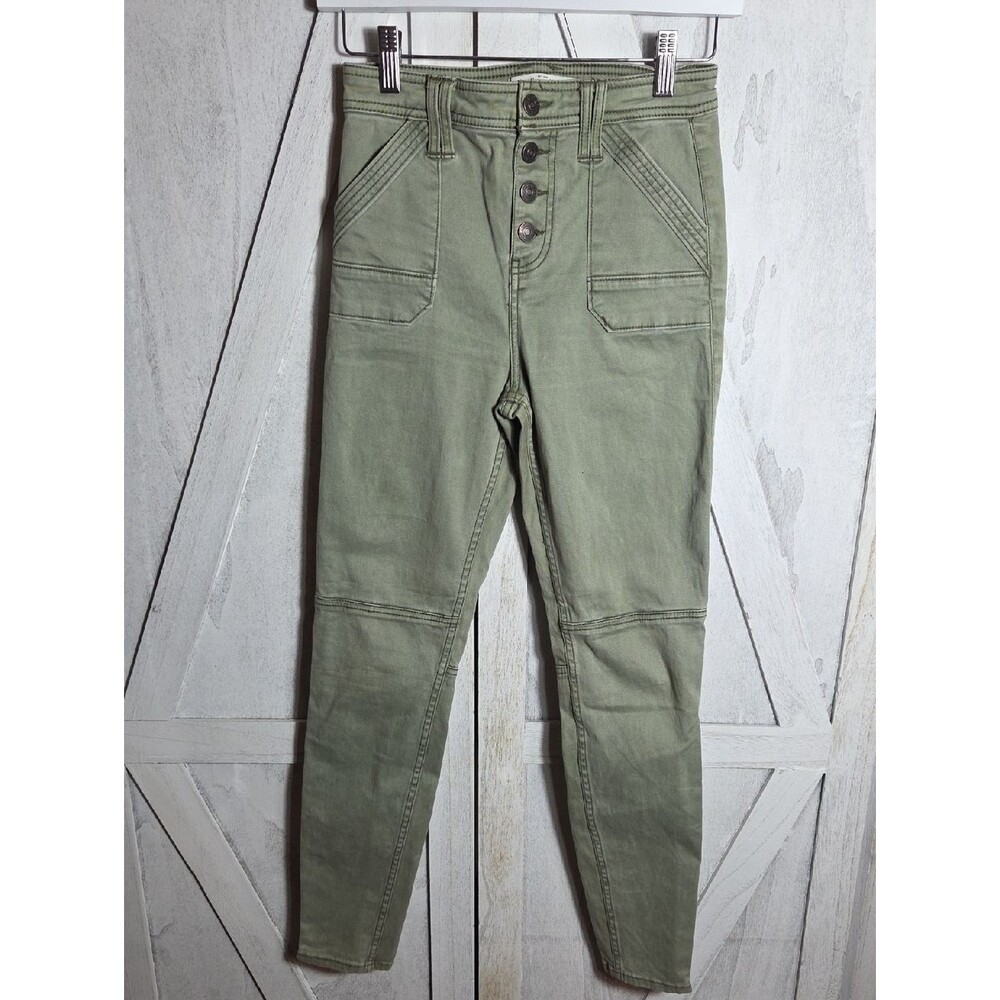 Abercrombie & Fitch Green Utility Jeans Size 0